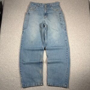 CORNICHE Baggy Big Pocket Jeans Men's 34x34 (Fits 32x32) Blue Light Wash